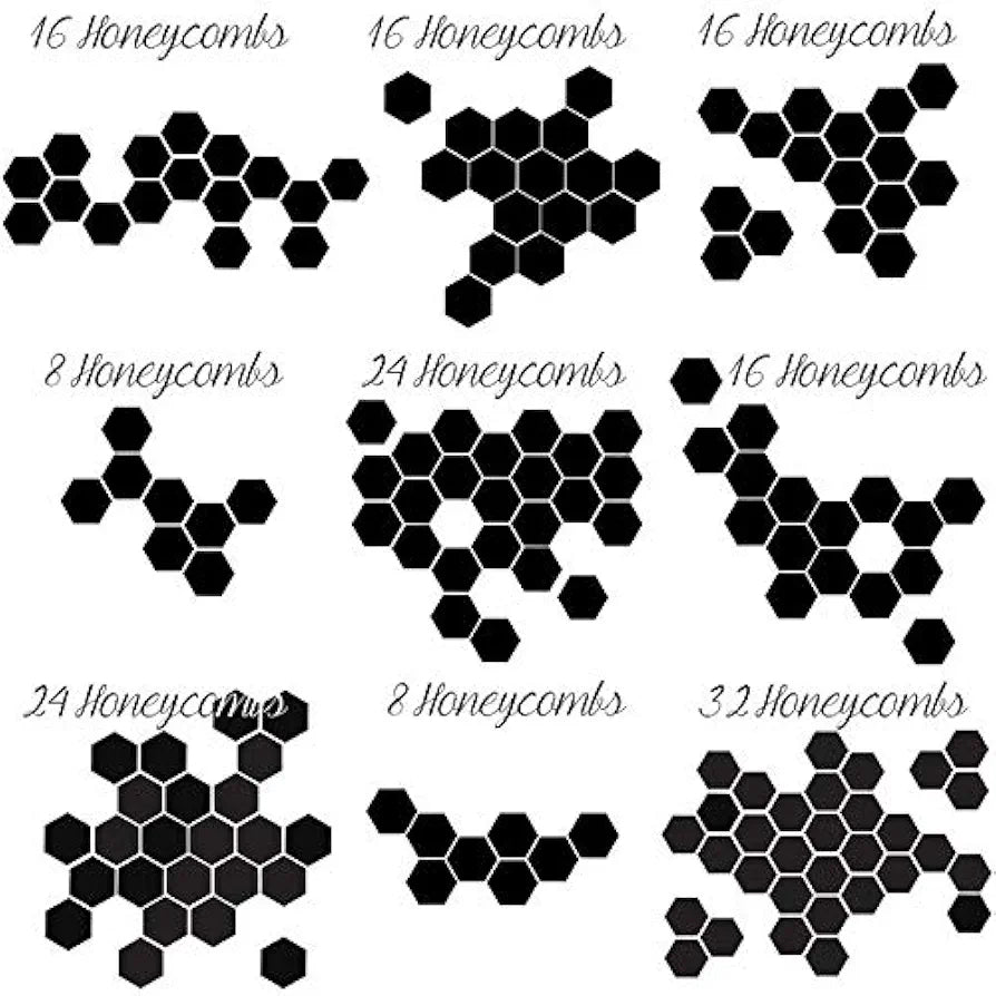 Bikri Kendra Hexagon Stickers for Wall Hexagon Mirror Stickers Acrylic Wall Decor Sticker Hexagonal Mirror Wall Sticker