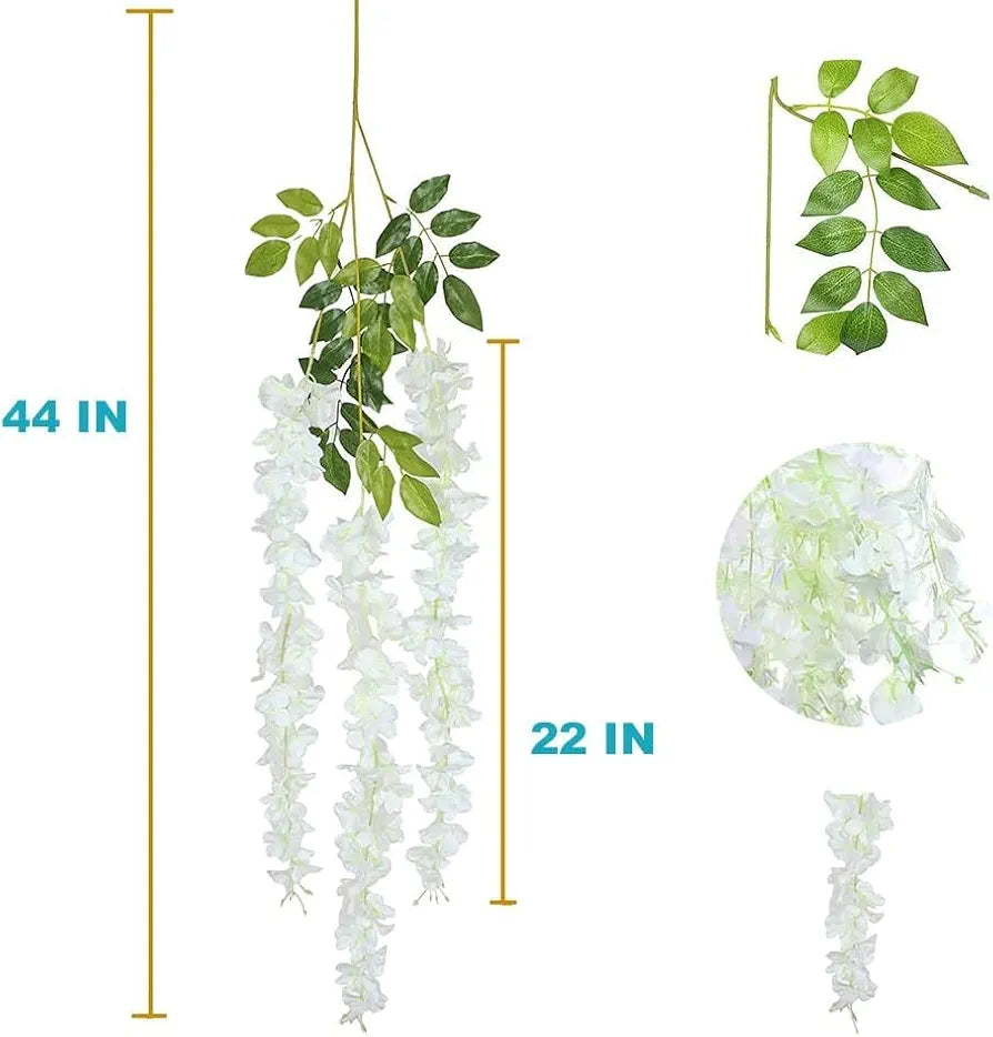 Ployester Plastic Artificial Flower Wisteria Hanging