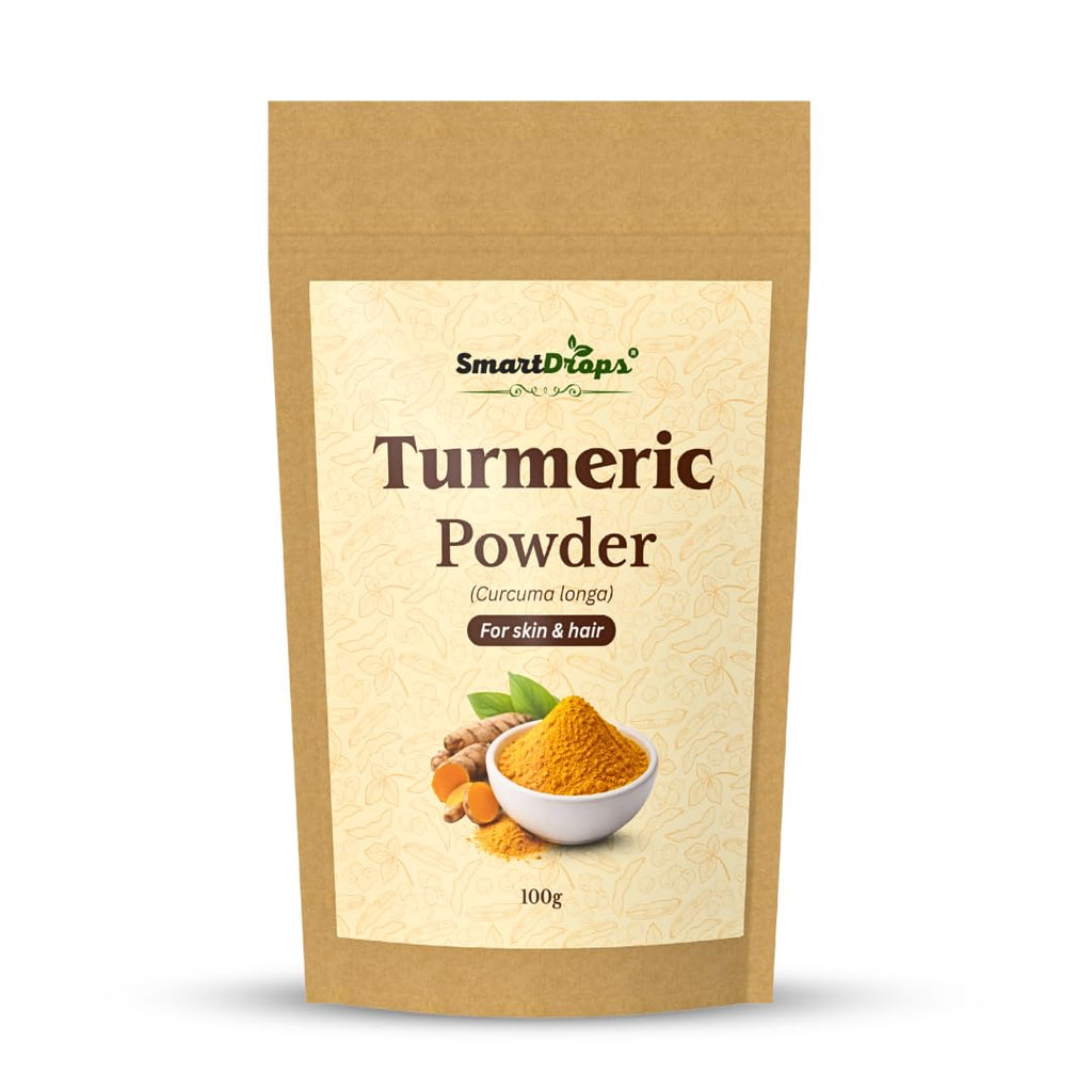 Smartdrops Turmeric Powder | Haldi Powder For face | Turmeric Powderr Face Pack For Glowing Skin | Turmeric Powder For Skin And Hair | For Hair Mask Use | For Skin Care Routine | For Men & Women - 100g (Pack 1)