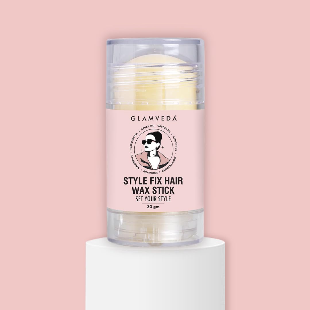 Glamveda Hair Wax Stick for Women & Men | Anti-Frizz Hair Styling Stick for Flyaways & Baby Hair | Non-Sticky with Smooth Finish & No Residue | 30gm