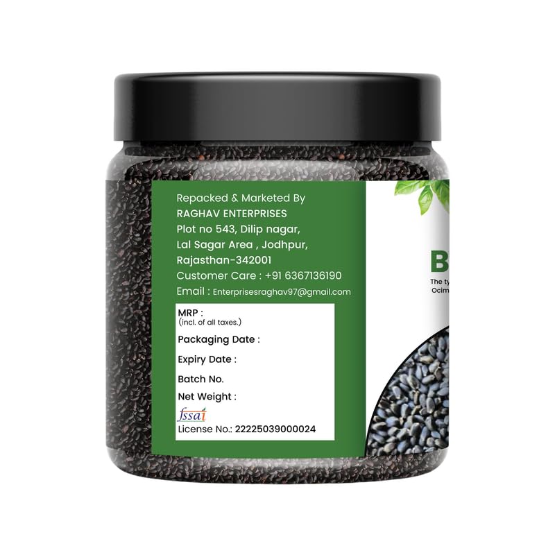 NUTRIZAIKA Organic Sabja Seeds 100G | Basil Seeds (Sabja/Tukmaria) for Falooda, Digestion & Hydration – Gluten-Free