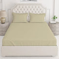 Layers Be Bold Cotton Elastic Fitted King Size Bedsheet for King Size Bed All Season 140 TC Off White