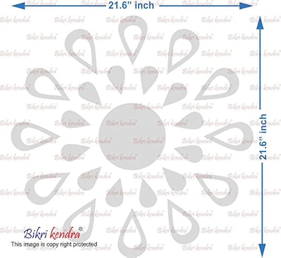 Bikri Kendra Sun Golden Model-5 Mirror Stickers for Wall, Acrylic Mirror Wall Decor Sticker