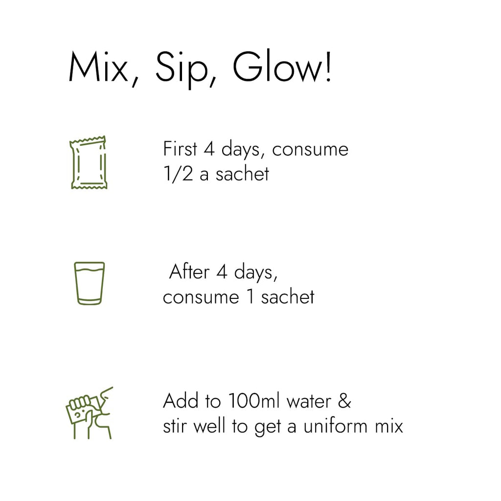 Kapiva Skin Foods Glow Mix | Ayurvedic Skin Supplement, Collagen Powder | Skincare for Glowing & Healthy Skin (30 Sachets)
