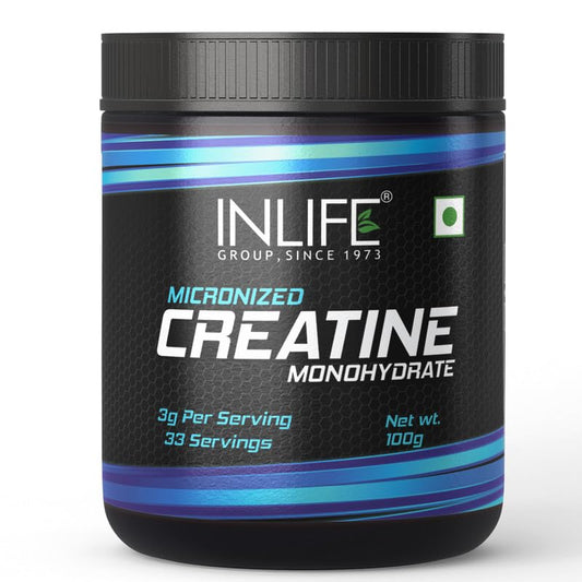 INLIFE Creatine Monohydrate 100g | Micronised Powder Supplement | Pre or Post Workout, Athletic Performance (Unflavoured)
