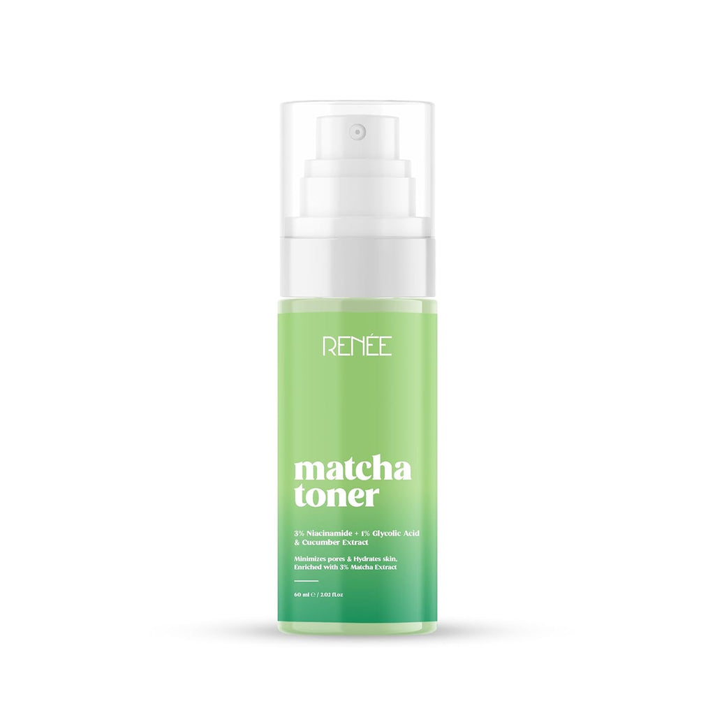 RENEE 3% Niacinamide & Cucumber Extract Matcha Face Toner | Alcohol-Free Toner For Dry, Oily- Acne Prone, Combination, Sensitive Skin | Pore Minimizing, Hydrating, Fades Blemishes | 60 ml