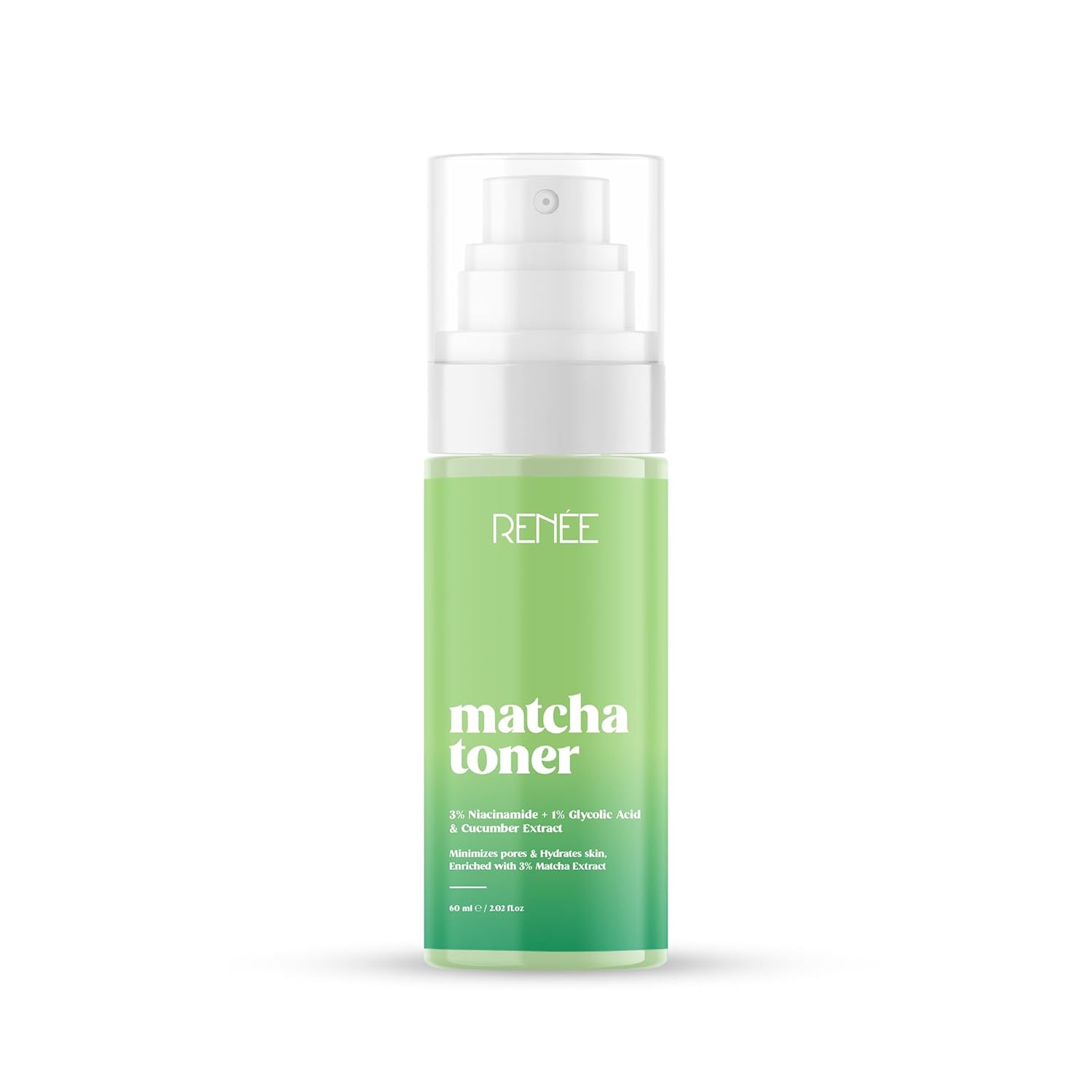 RENEE 3% Niacinamide & Cucumber Extract Matcha Face Toner | Alcohol-Free Toner For Dry, Oily- Acne Prone, Combination, Sensitive Skin | Pore Minimizing, Hydrating, Fades Blemishes | 60 ml