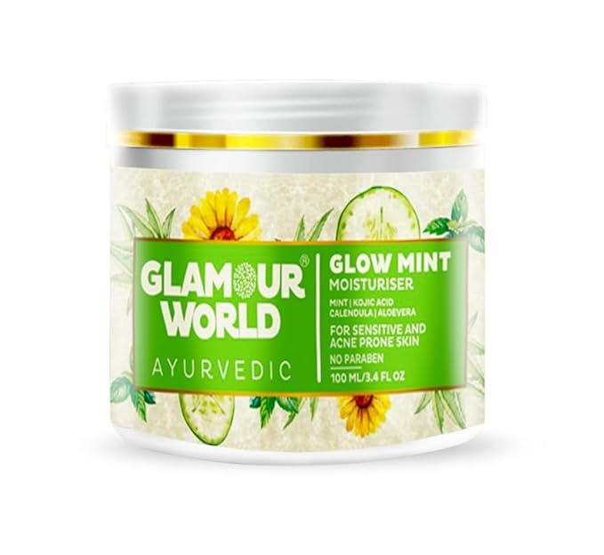 GLAMOUR WORLD Ayurvedic Glow Mint Moisturizer Cream Control Acne - 100 ml