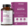 Nirvasa Plant-Based Biotin Tablets (60 Tabs) | Hair, Skin & Nail Support | Hair Fall Control, Glowing Skin, Stronger Nails | Improve Energy, Strength & Overall Health | For Men & Women