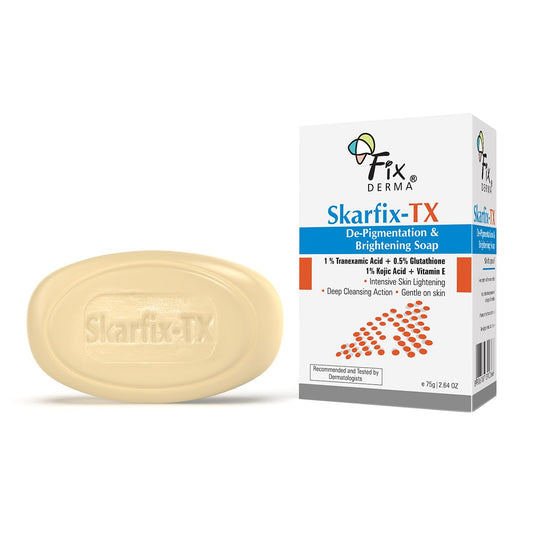 Fixderma Skarfix -TX 1% Kojic Acid Soap for Skin Whitening with Tranexamic Acid | Glutathione for Pigmentation | Skin Whitening Soap for Women & Men - 75gm