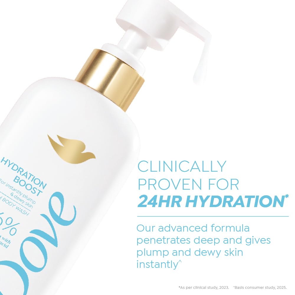 Dove Hydration Boost Serum Body Wash | 6% Hydrating Serum with Hyaluronic Acid | For instantly plump & dewy skin | Paraben & SLS free | 300 ml