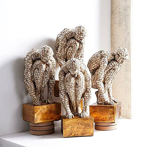 Indicast Resin Surreal Bricked Man Table Accent Showpiece for Home Décor Desk Organizer
