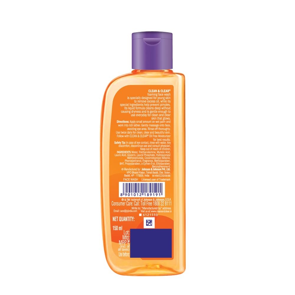 Clean & Clear Foaming Face Wash For Oily Skin - 150 ml