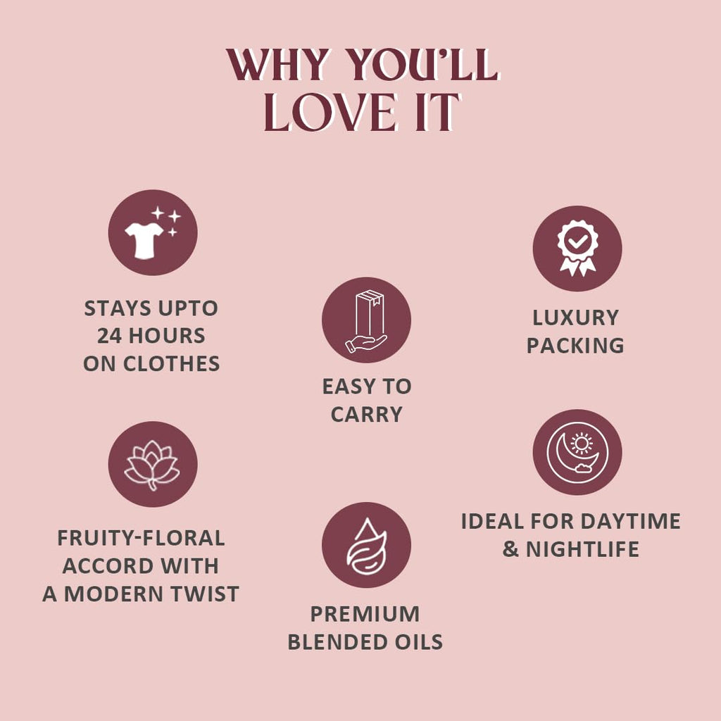 Glamveda Luxury Date Night | Long Lasting | Perfume for Woman 20ml | with Blackberry, Pear, Rose, Musk | Floral & Fruity Premium Fragrance Perfume for Women