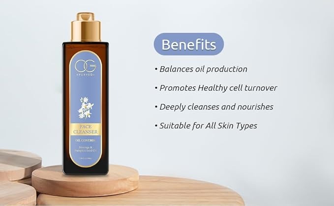 Og Beauty Ayurveda Oil Control Moringa and Pumpkin Seed Oil Face Cleanser - 100 ml