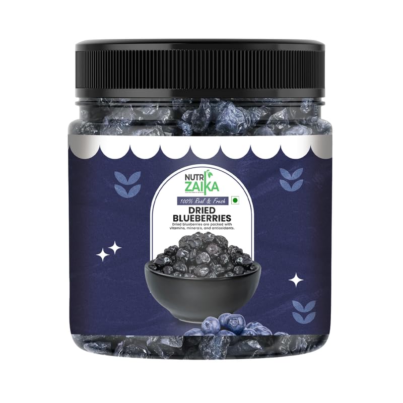 NUTRIZAIKA Organic Dried Blueberry 100 gm | Whole & Naturally Sweet Blueberry | High in Antioxidants & Fiber | Premium Dried Berry