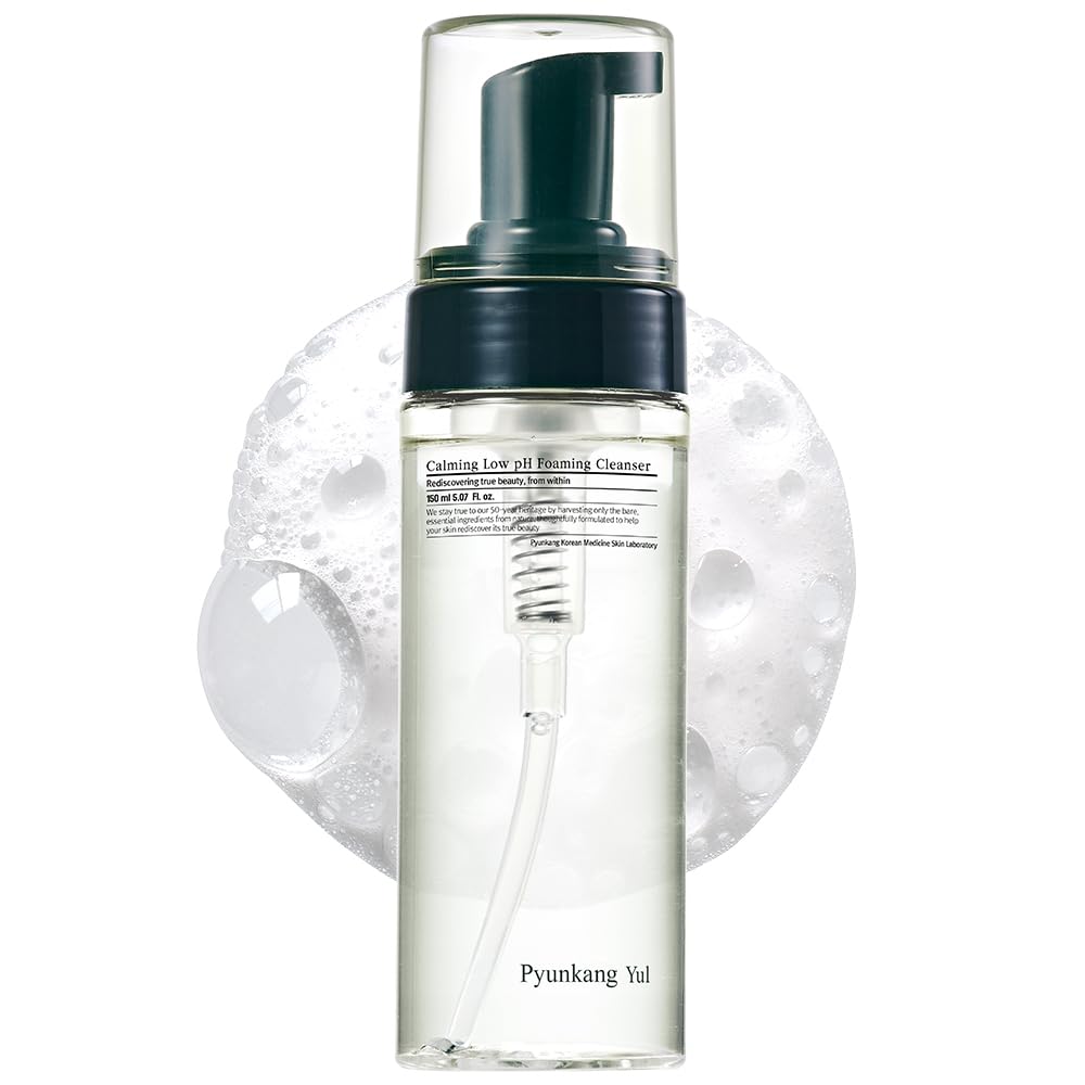 PYUNKANG YUL Calming Low pH Foaming Cleanser - Natural Centella Asiatica Moisturizing Daily Face Wash for Women and Men - Hyaluronic Facial Cleanser for Sensitive Skin - AHA Tea Tree Cica - 5.1 Fl. Oz