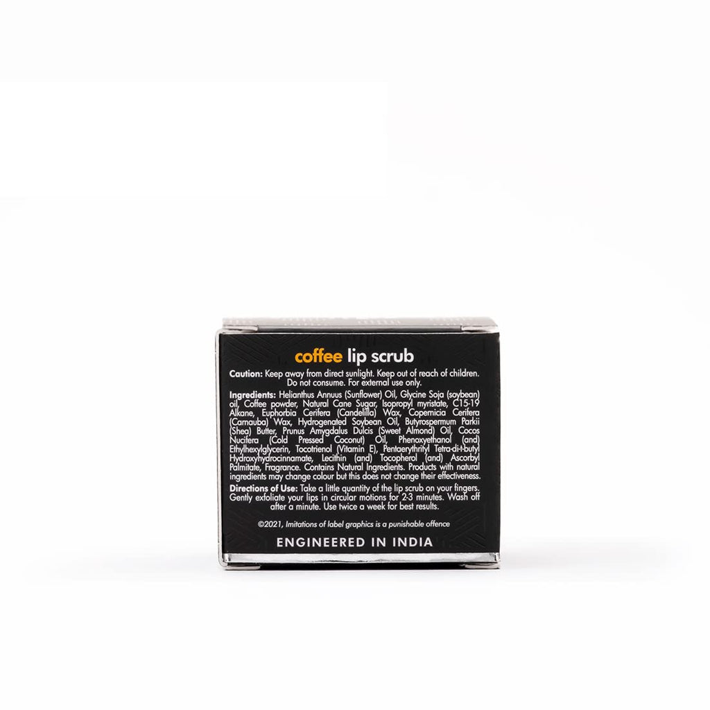 mCaffeine Coffee Lip Scrub Balm - 85% Reduction in Dark Lips & Pigmentation | Heals Dry & Chapped Lips | With Natural Sugar, Cold Pressed Coconut Oil & Coffee Scrub | 100% Vegan (12gm)