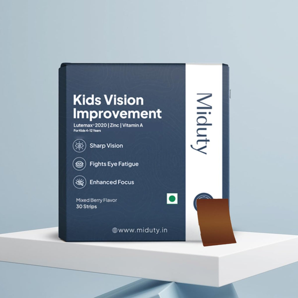 Miduty Kids Vision Improvement Strips- Lutemax 2020- Lutein- Zeaxanthin-Astaxanthin- Beta Carotene- Eye Care- Improve Eyesight- Reduce Eye strain - Support Clear Vision- 30 strips