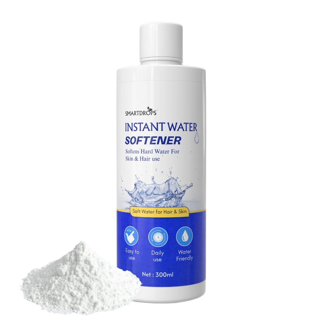 Smartdrops Instant Water Softener | Hard Water Solution for Hair Fall & Skin Dryness | Disables Hardness & Maintains pH Level | Makes Your Water Hair & Skin Friendly | Water Softener for Bath, 300 ml (Pack of 1)