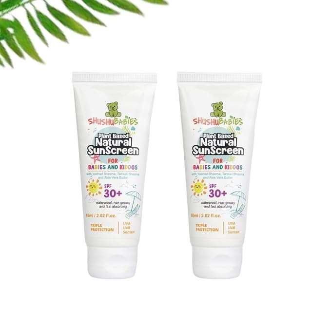 ShuShu Babies Sunscreen For All Skin Type For Babies&Kids Spf 30+ - 60 ml (pack of 2)
