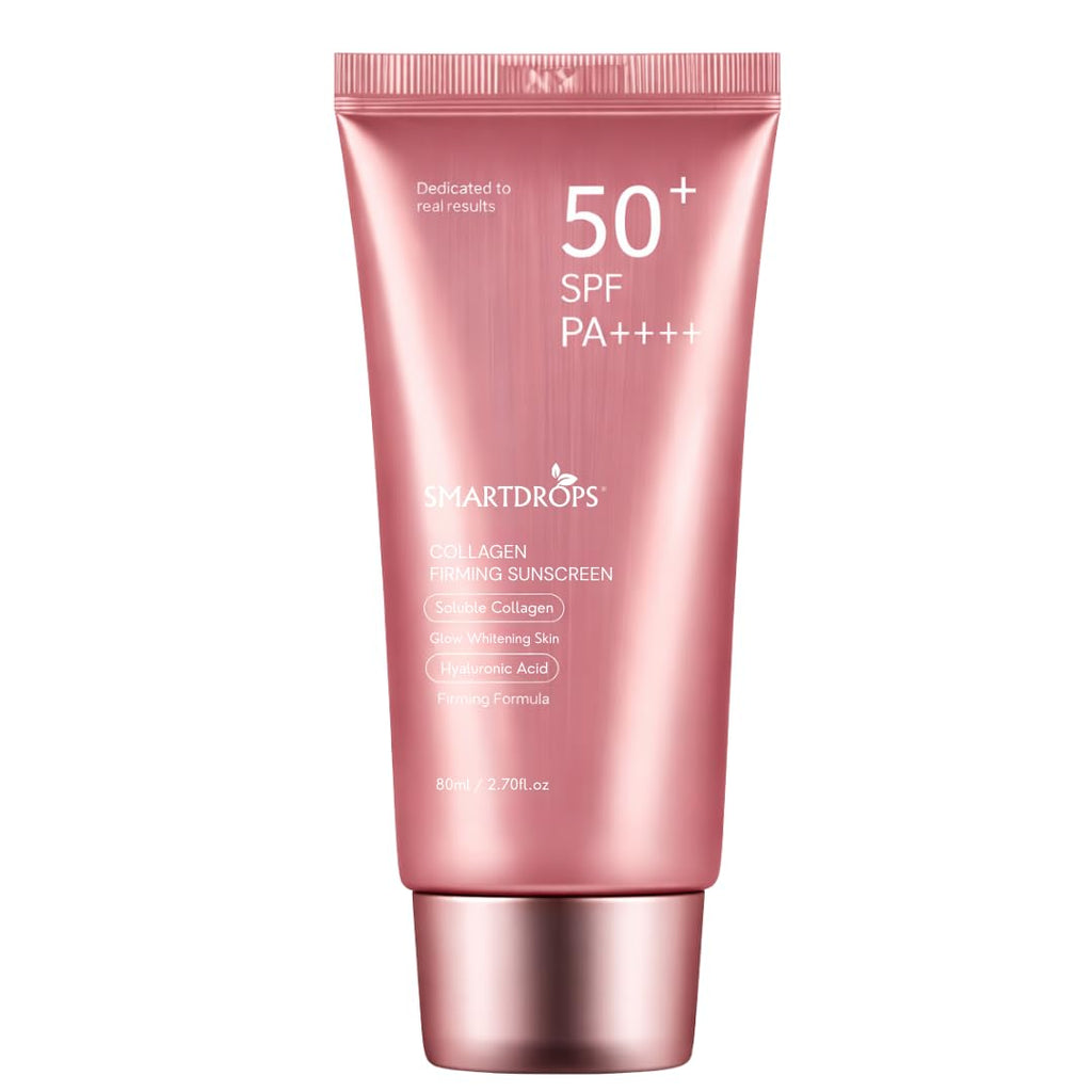 Smartdrops Collagen Sunscreen SPF 50+ PA++++ with Hyaluronic, Lightweight Daily Sun Protection Cream for Men & Women, All Skin Types (Pack 1)