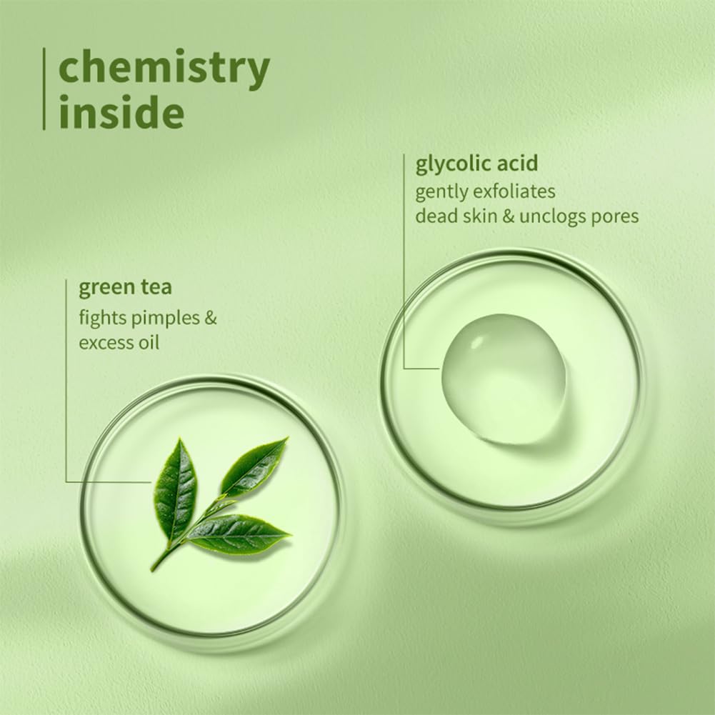 Plum Green Tea Pore Cleansing Face Wash for Oily, Acne Prone, Dry & Combination Skin | with Glycolic Acid | Fight Pimples & Control Excess Oil | Gentle Exfoliating & Non-Drying | Women & Men | 50ml