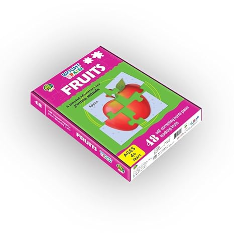 The Book Tree Bright Brain Fruits 48 Piece Jigsaw Puzzle for Preschoolers Educational Toy for Learning