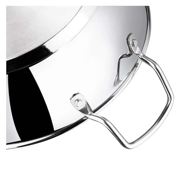 Vinod Stainless Steel Kadhai with Glass Lid - 4 Litre, 26cm | Extra Thick, SAS Heavy Bottom | Kadai for Cooking