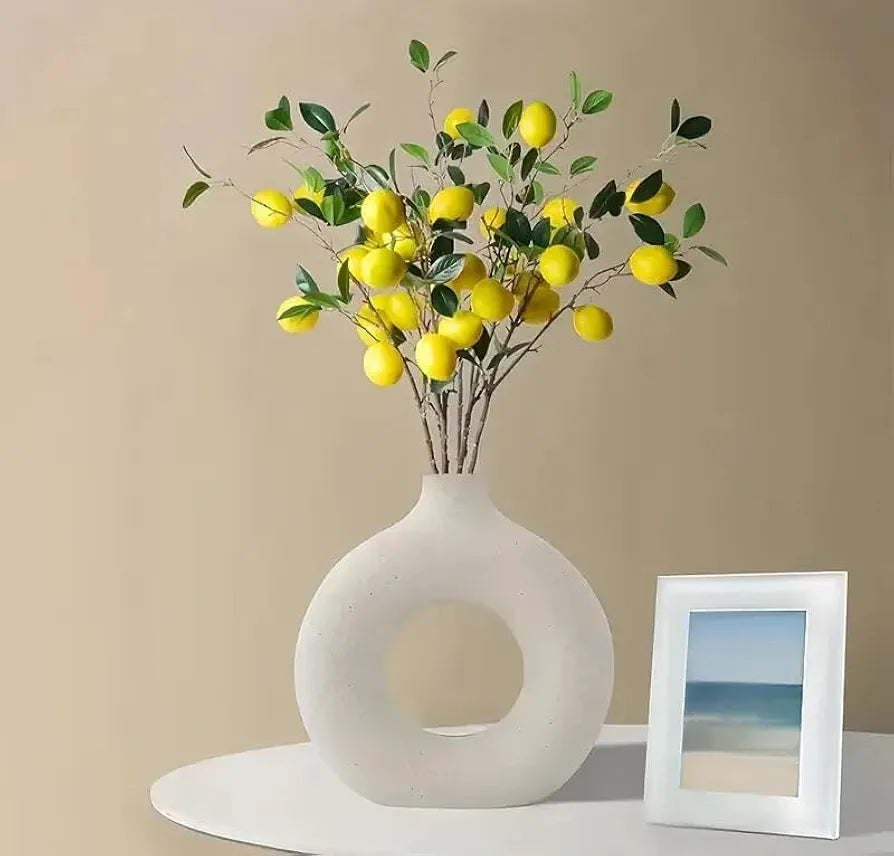 Artificial Fake Plant Flowers Artificial Lemon Stems Pack of 6