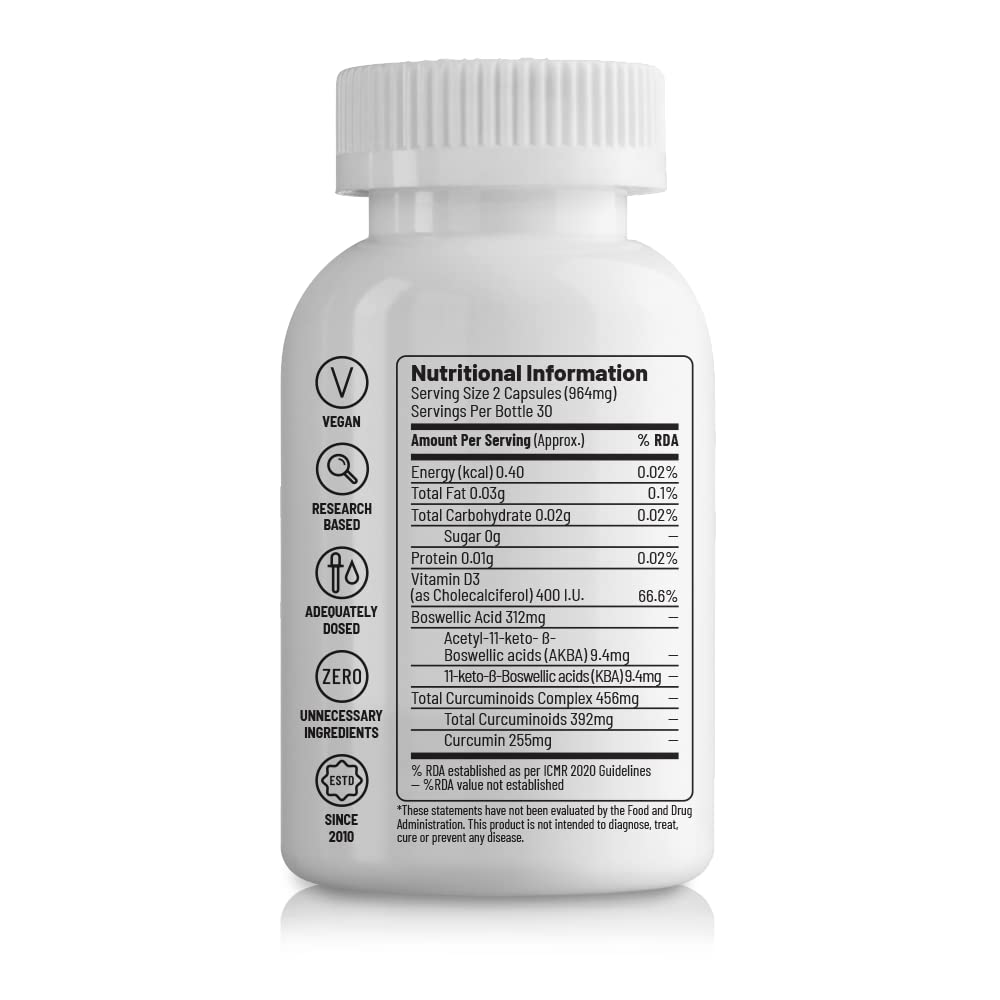 Unived Colox, For Exercise-Induced Inflammation, Injury, & Rehab | Pain Relief, Supports Muscle & Tissue Strengthening, Joint Support | Boswellia, BCM-95Â® Curcumin, D3| 60 Capsules, 1 month Supply