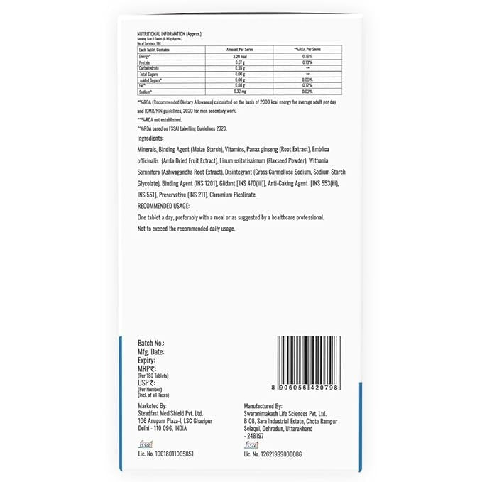 Steadfast Nutrition Multivitamin Mega Pack Minerals Vitamins Omega-3 fatty acids - 180 Tabs