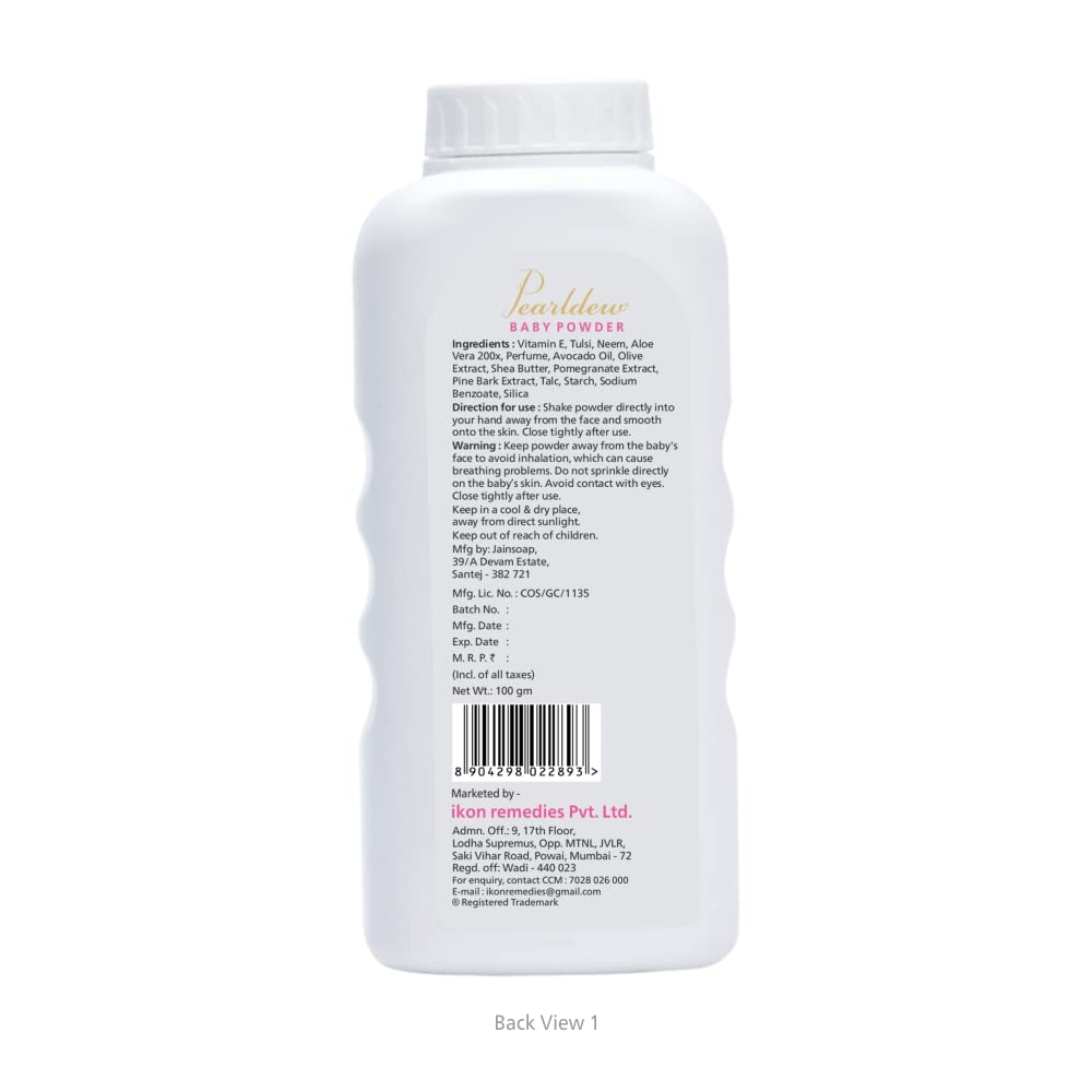 Pearldew Baby Powder - 100 Gms | Pack of 2