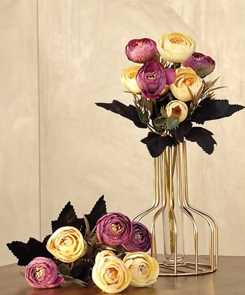 2 Pcs Artificial Rose Flower Sticks Multicolour