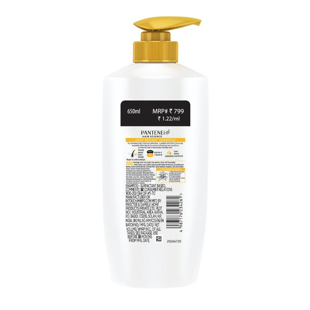 Pantene Advanced Hairfall Solution Total Damage Care Shampoo Gold - 650 ml
