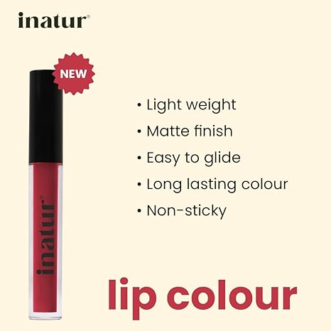 Inatur Matte Liquid Lip Color With Hyaluronic Acid Cherry Rush - 2 ml