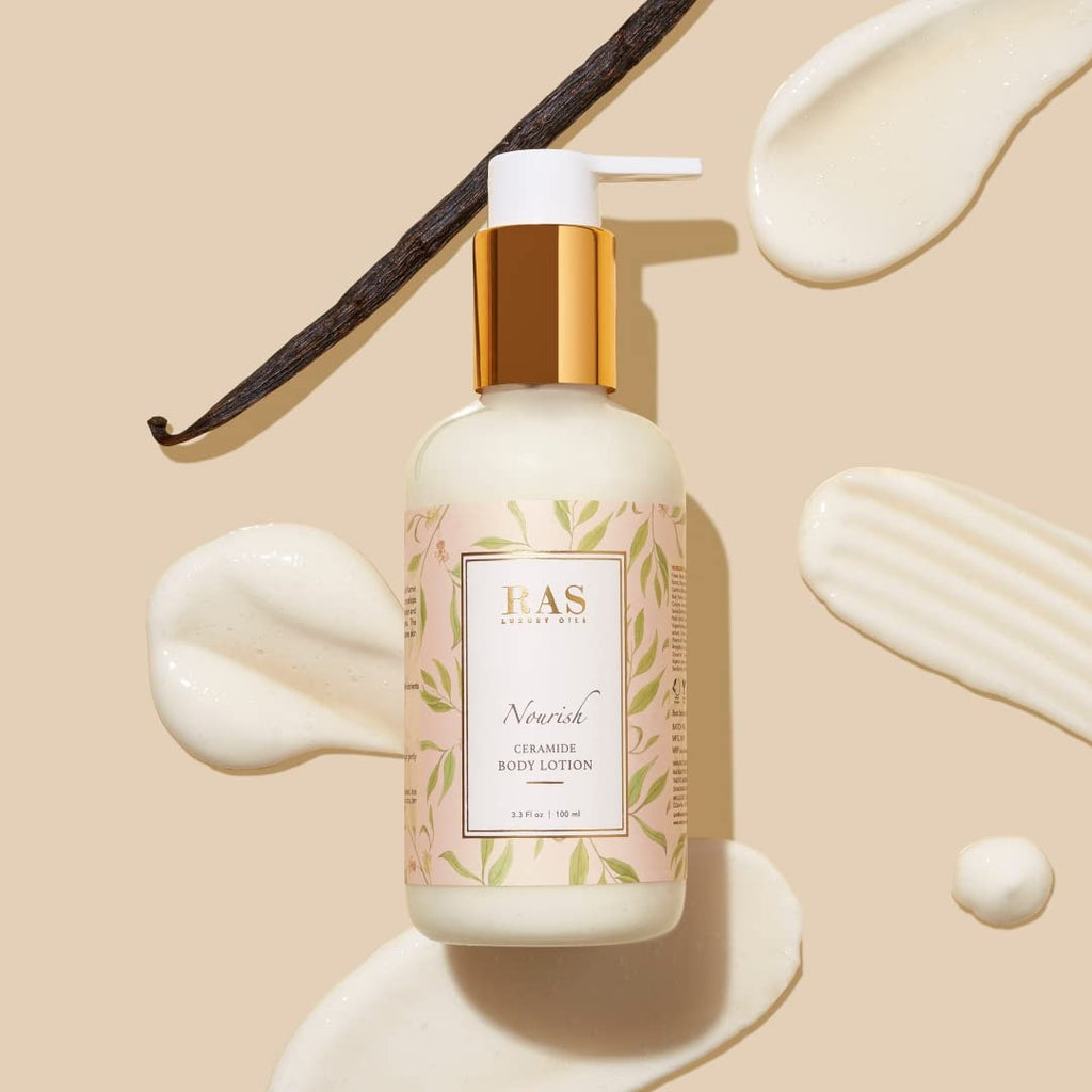 RAS Luxury Oils Nourish Coco and Vanilla Body Lotion, Moroccan Argan Oil & Vanilla; Smoothens & Softens; For Men & Women; Ceramide & Vitamin E Body Lotion; 200ml