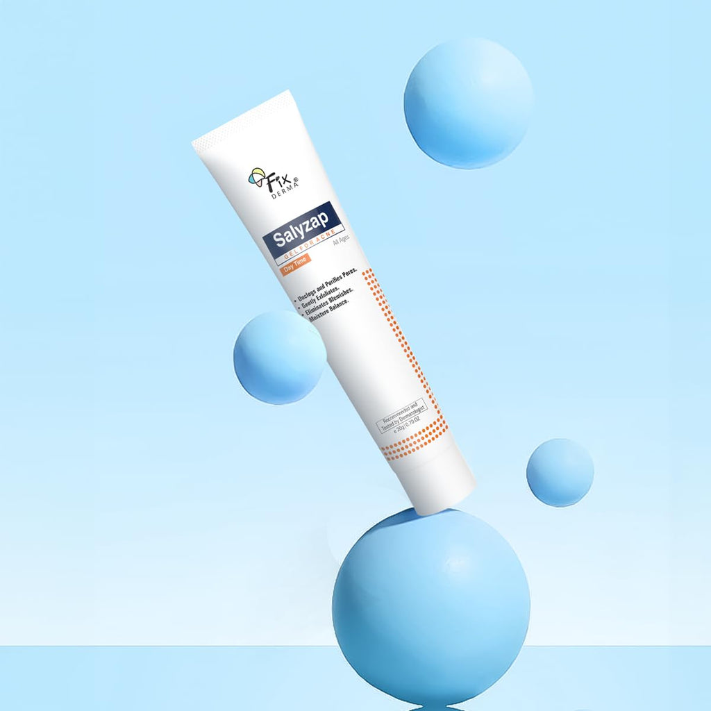 Fixderma Salyzap Day Time Gel For Acne, With Salicylic Acid, For Acne Scars, Pimples, Unclogs pores, Exfoliates, Soothes Acne And Redness Reduces Breakouts, Suitable for Oily And Acne-Prone Skin, 20ml