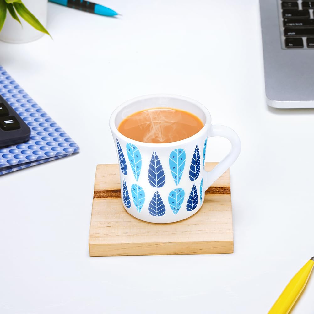 Larah by Borosil Crysta Series Fable Opalware Mug | Set of 6 Tea/coffee Mugs | 210 Ml Each