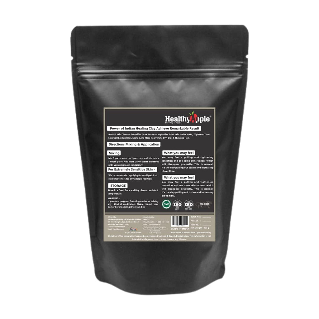 Healthy Apple Bentonite Clay Powder 227g | Half Pound | Bentonite Clay | Anti-ageing and Detoxifying Clay | Suitable for Oily Skin | For External Use Only