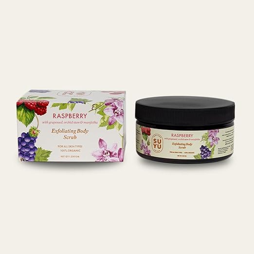 Suyu Raspberry Exfoliating Body Scrub for Removing Tan - 200 gms