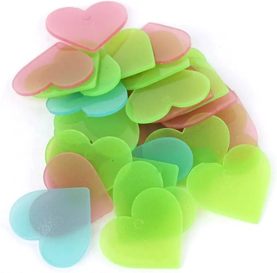God & God's 3D Glow in The Dark Wall Stickers – Removable Fluorescent Heart Luminous Wallpaper Design 3