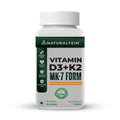 NATURALTEIN Vitamin D3 + K2 Supplement | 600 IU Plant-Based D3 & 55 mcg MK-7 K2 | 60 Unflavoured Tablets for Bone, Muscle & Calcium Support