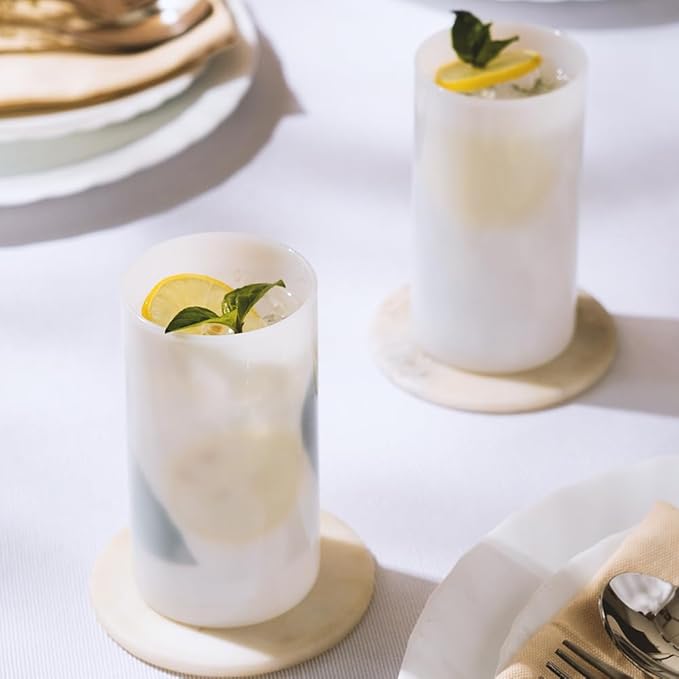 Borosil Set of 6 Pieces White Jade Vision Drinking Glass