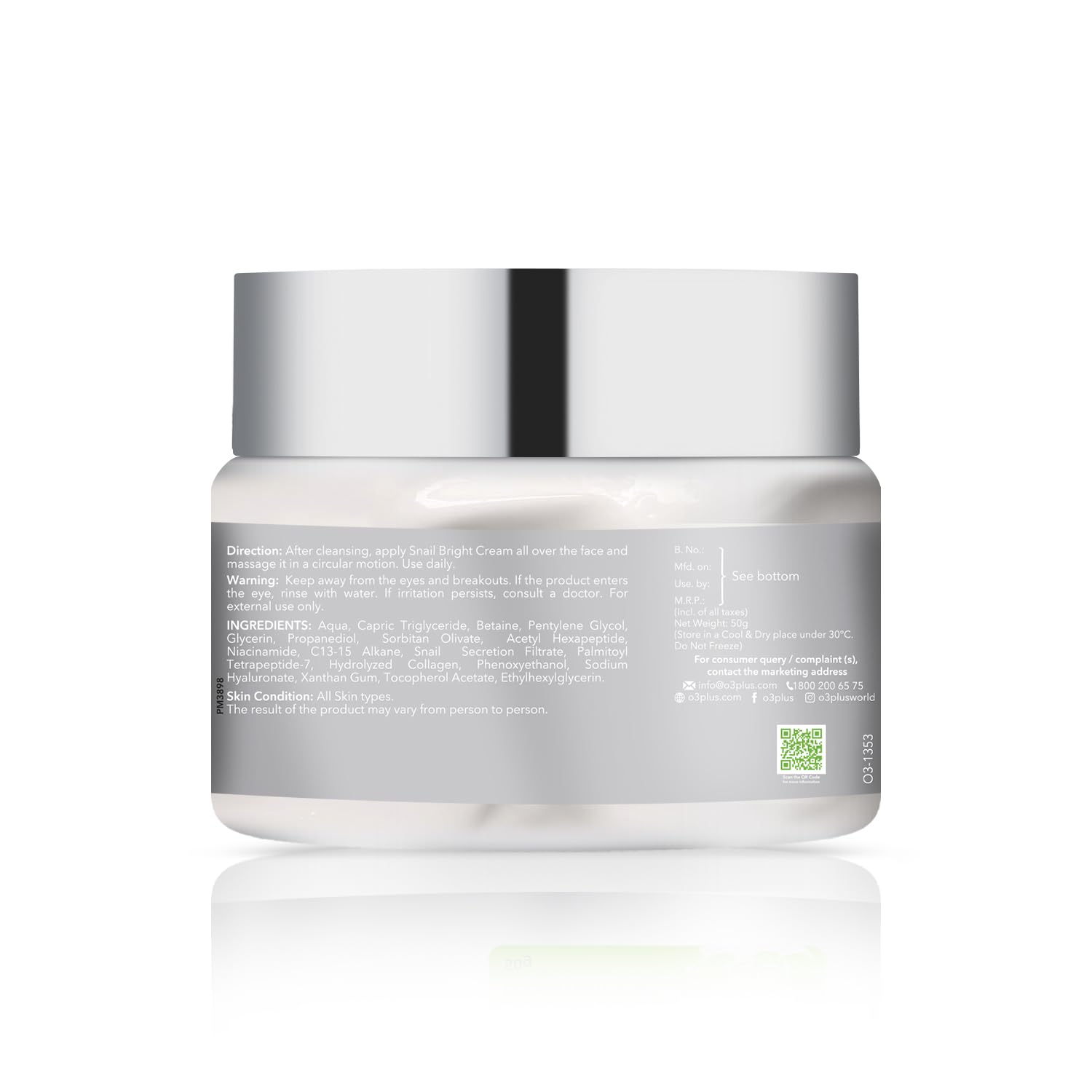 O3+ Snail Bright All in 1 Cream, 50g