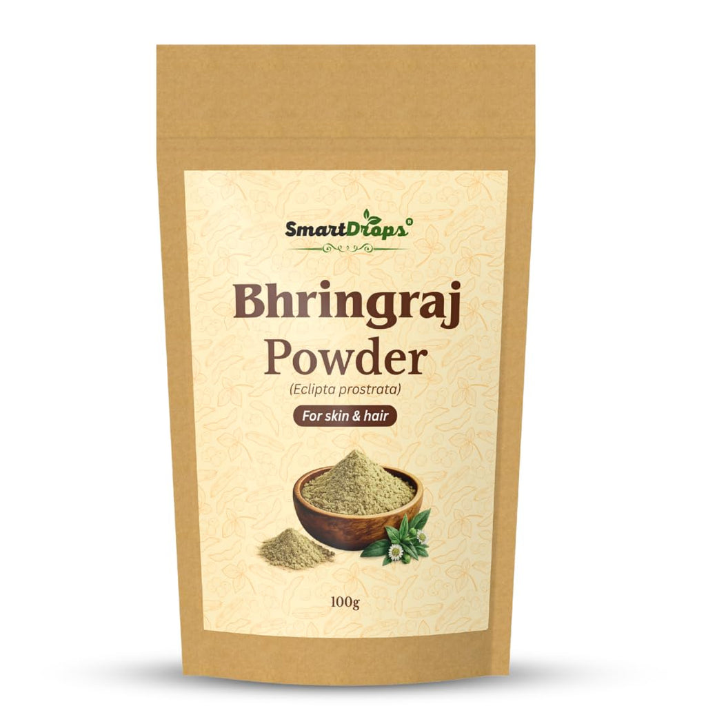 Smartdrops Bhringraj Fine Powder for Hair Rinse Preparation and Skin Pack Mixing DIY Scalp Care and Facial Routine Ingredient | 100g (Pack-1)