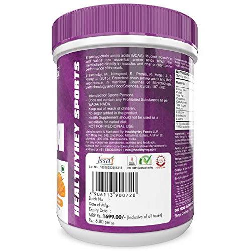 HealthyHey BCAA Powder 2:1:1 - Tangy Orange - 250 gms