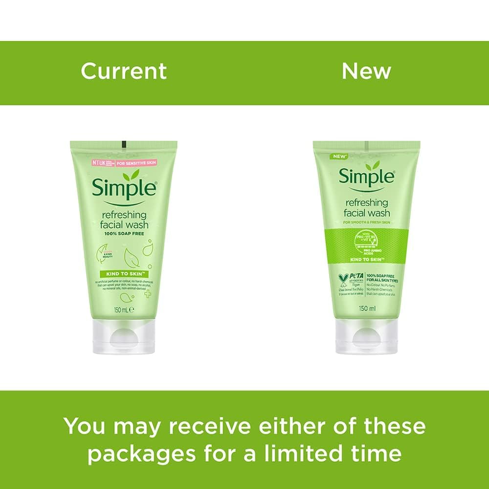 Simple Kind To Skin Refreshing Facial Wash 150 ml (Pack of 2)