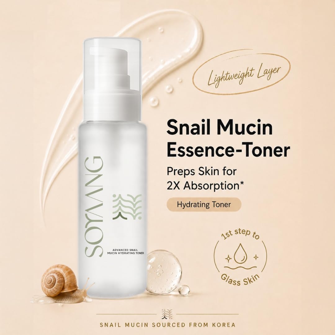 Soyaang Advanced Snail Mucin Hydrating Toner with Aloe Vera, Allantoin & Panthenol | Boosts Moisture, Soothes Skin & Enhances Serum Absorption | Alcohol-Free | 75ml