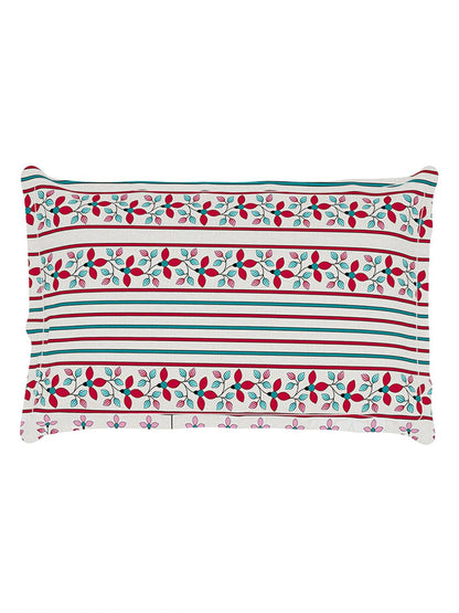 Story@home Grey & Pink Ethnic Motifs 180 TC Bedsheet with Pillow Cover